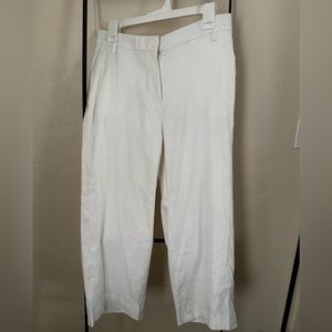 1901 White Linen Cropped Pants